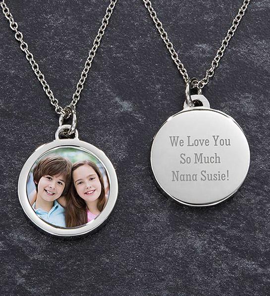 retirement gifts for women Engraved Photo Pendant Necklace