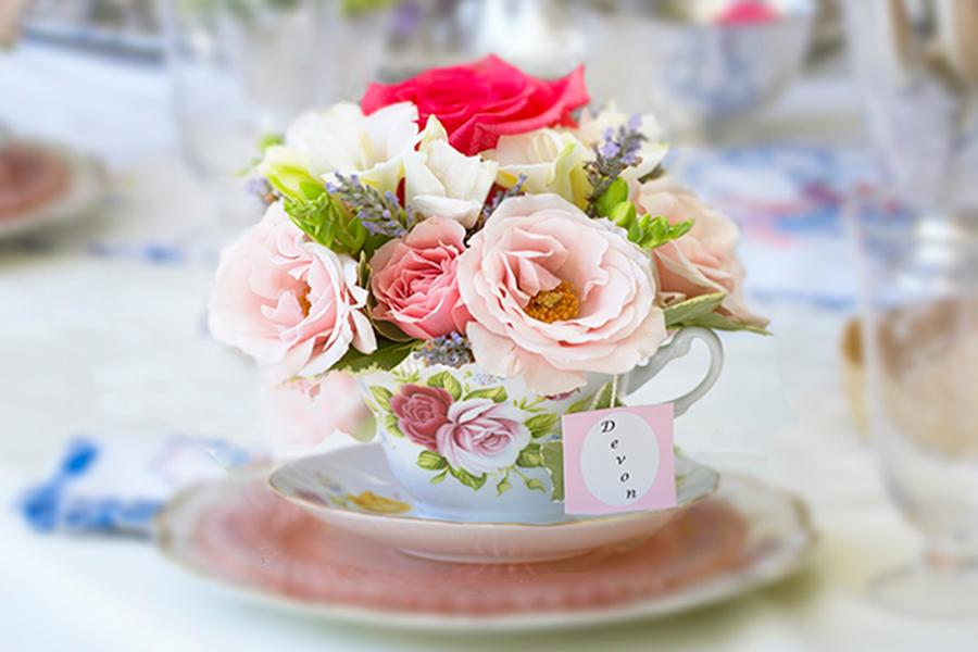 Teacup with flowers