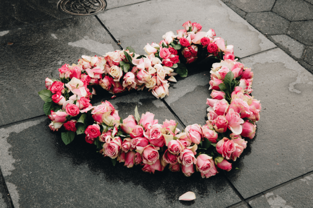 Pink Floral Heart