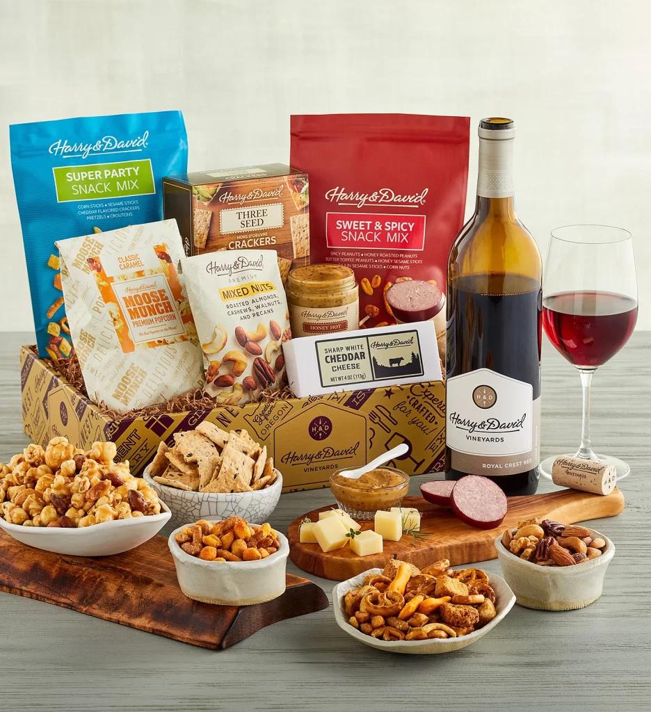 fathers day gift ideas Savory Snack Box with Wine