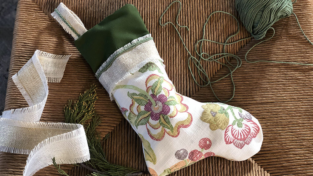 DIY Christmas stocking with materials